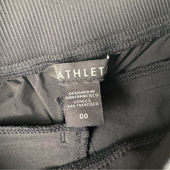 Athleta Brooklyn Ankle Pant Size 00 Black Pull on Slim Leg Knit Ribbed Panels - Picture 9 of 10
